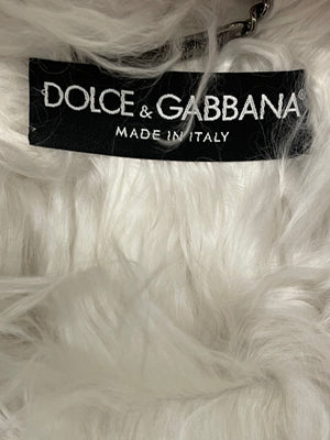 Dolce and Gabbana White Layered Fur Coat Size IT 44 (UK 12)