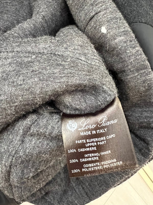 Loro Piana Black and Grey Cashmere Hooded Zip Jacket Size IT 40 (UK 8)