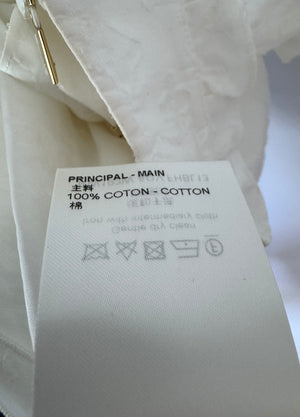 Louis Vuitton White Cotton Short Sleeve Shirt With Monogram Embroidery and Gold Logo Detail Size FR 36 (UK 8)