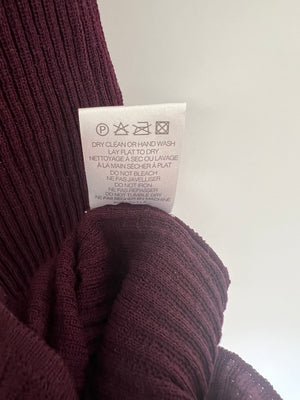 Ser.O.Ya Merlot Knitted Long Sleeve Galleria Maxi Dress with Raunched Neckline Detail Size XS (UK 4) RRP £330