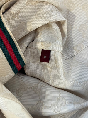 Gucci Cream Gabardine GG Logo Top and Short Set Size IT 36 (UK 4) RRP £1,660