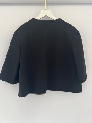 *HOT* Chanel 12/A Black and Silver Metallic Tweed Lined Pocket Jacket Size FR 42 (UK 14)