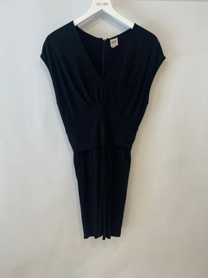 Hermès Black Sleeveless Low Neck Mini Dress with Pockets Size FR 40 (UK 12)
