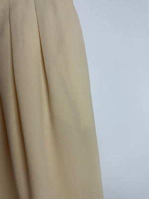 Chanel Vintage Cream Double Breasted Wool Blazer Jacket and Skirt Set with Gold CC Logo Button Detail FR 36 (UK 8)