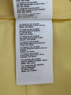 Miu Miu Pastel Yellow Mini Skirt with Crystal Embellished Hem Size IT 36 (UK 4)