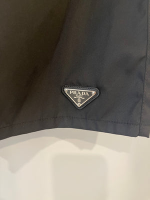 Prada Prada Re-Nylon High-Waist Shorts with Leather Plaque Detail Size IT 38 (UK 6) RRP £820