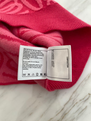 Chanel 21N Hot Pink Cashmere Cropped Top with Logo Details Size FR 34 (UK 6)