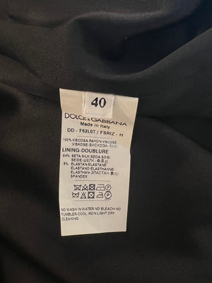 Dolce & Gabbana Black Silk Sleeveless Dress with Floral Prints Size IT 40 (UK 8)