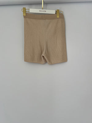 Jacquemus Beige Rib Knit Mini Shorts and Crop Top Set Size Small