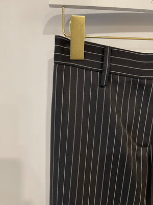 Magda Butrym Black Striped Wool Trousers Size FR 34 (UK 6) RRP £700