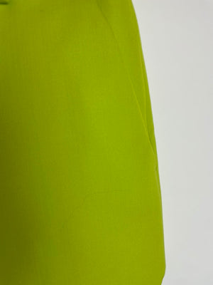 Gucci Lime Green Wool Shorts & Jacket Set With Silver Logo Detail Size IT 38/40 (UK 6/8)