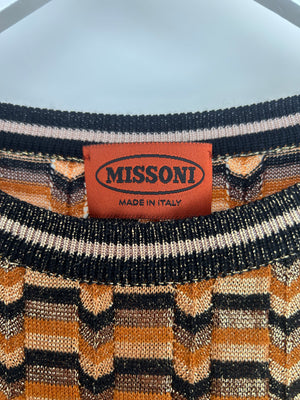 Missoni Brown Zig-Zag Vest Top and Skirt Set Size IT 40/44 (UK 8/12)