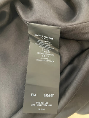 Saint Laurent Black and White Polka Dot Midi Dress with Cut Out Detail Size FR 34 (UK 6) RRP £2,150