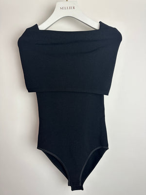 Alaïa Black Off-Shoulder Knit Bodysuit Size IT 38 (UK 6) RRP £750