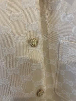 Gucci Cream Gabardine GG Logo Top and Short Set Size IT 36 (UK 4) RRP £1,660