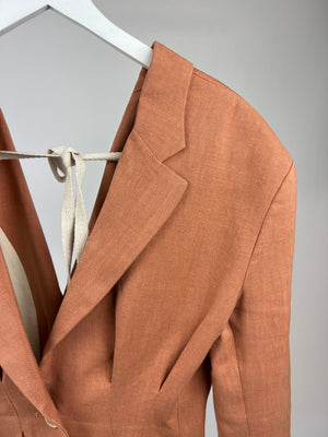 Jacquemus Orange L'Amour Tailored Blazer with Tie Back Detail FR 36 (UK 8)