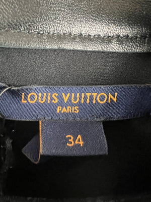 Louis Vuitton Red Check Top with Black Leather Detail Size FR 34 (UK 6)