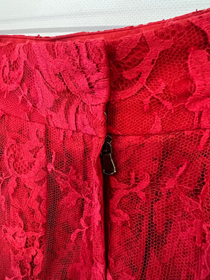 Dolce & Gabbana Red Lace Maxi Skirt Size IT 36 (UK 4)