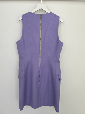 Balmain Lilac Gilet Double Breasted Dress with Silver Buttons Size FR 38 (UK 10)
