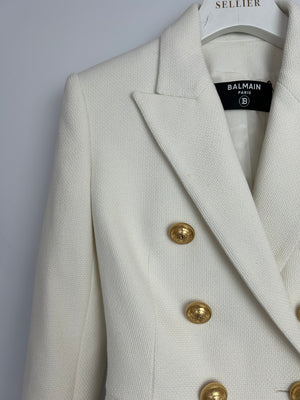 Balmain White Double Breasted Blazer Size FR 34 (UK 6)