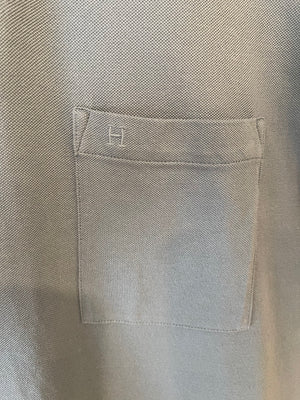 Hermes Menswear Blue Polo T-Shirt with Logo Detailing Size M (UK 10)