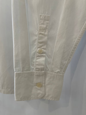 Prada White Long Sleeve Shirt With Logo Plaque Detail Size IT 40 (UK 8) RRP £900