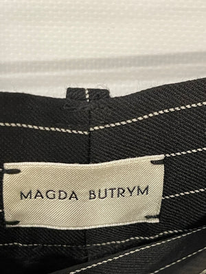 Magda Butrym Black Striped Wool Trousers Size FR 34 (UK 6) RRP £700