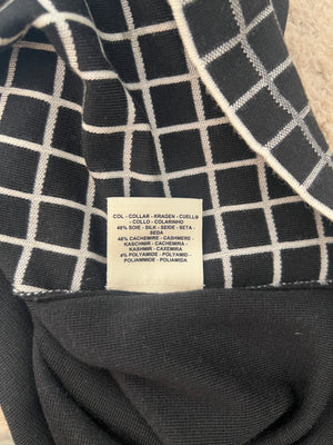 Hermès Black and White Cashmere Checkered High Neck Jumper Size FR 34 (UK 6) RRP £1,500