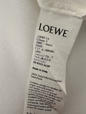 Loewe White Silk Shirt with Gold Cufflink Details Size FR 36 (UK 8)
