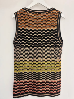 Missoni Brown Zig-Zag Vest Top and Skirt Set Size IT 40/44 (UK 8/12)