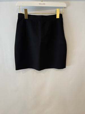 Alessandra Rich Black Wool Mini Skirt Size IT 40 (UK 8)