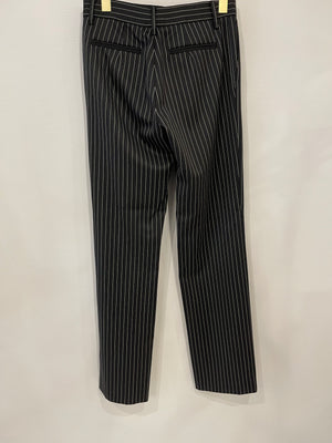 Magda Butrym Black Striped Wool Trousers Size FR 34 (UK 6) RRP £700