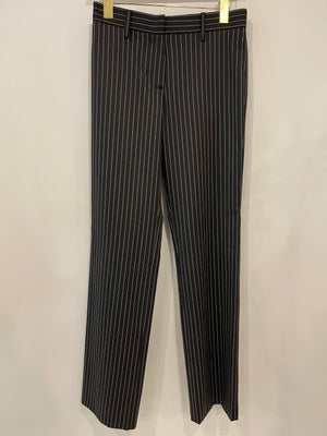 Magda Butrym Black Striped Wool Trousers Size FR 34 (UK 6) RRP £700