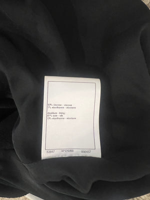 Chanel Métiers d'Art 2023 Black Cropped Top with Multi-Colour Sequin Patch Detail and Back Gold CC Logo Buttons Size FR 34 (UK 6)