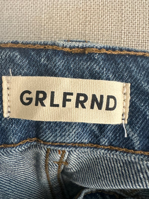 Grlfrnd Blue Waist High Wasted Jeans Size 26 (UK 8)