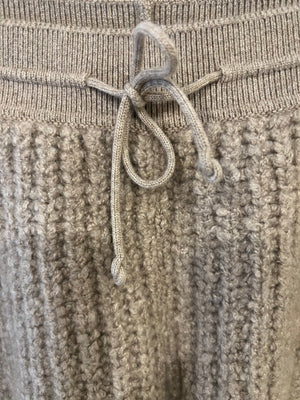 Loro Piana Light Brown Cashmere Knitted Shorts with Drawstring Detail Size S (UK 8) RRP £1,000