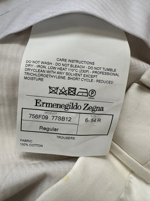 Ermenegildo Zegna Menswear White Chino Trousers IT 54 (UK 44)