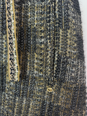 Chanel 16A Metallic Silver & Gold Tweed Cape with Gold Button Detail Size FR 34/36 (UK 6/8)