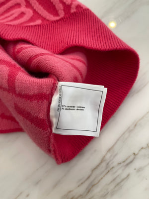Chanel 21N Hot Pink Cashmere Cropped Top with Logo Details Size FR 34 (UK 6)