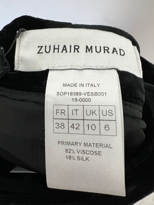 Zuhair Murad Black High Waisted Velvet Shorts Size FR 38 (UK 10)