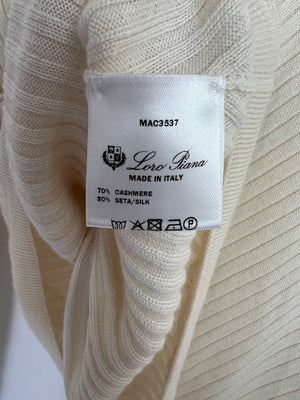 Loro Piana Cream Knit Cashmere Low Neckline Jumper Size IT 48 (UK 16)