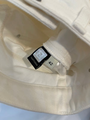 Fendi White Denim Jeans with FF Logo Detail Size IT 42 (UK 10)