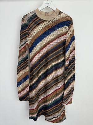 Missoni Brown Crochet Long Sleeve Dress Size IT 40 (UK 8)