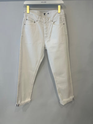 Christian Dior White Straight Jeans with Logo Details Size FR 34 (UK 6) RRP £1,150