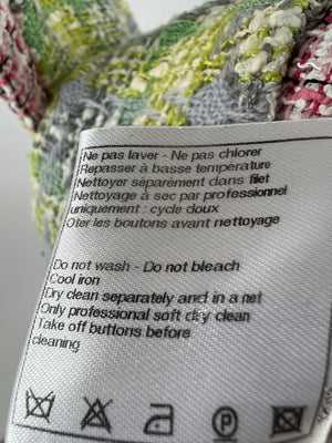 Chanel Yellow, Green Pink Boucle Tweed Shift Dress FR 36 (UK 8)