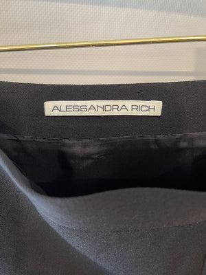 Alessandra Rich Black Wool Mini Skirt Size IT 40 (UK 8)