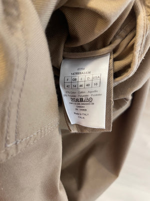 Christian Dior Beige Short-Sleeve Midi Dress with Belt and CD Logo Detail Size FR 42 (UK 14)