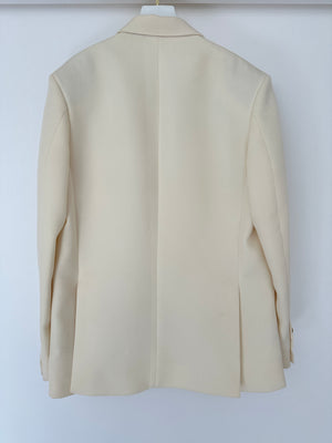Wardrobe NYC Cream Double Breasted Blazer Jacket Size S (UK 8)