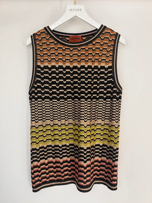 Missoni Brown Zig-Zag Vest Top and Skirt Set Size IT 40/44 (UK 8/12)