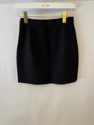 Alessandra Rich Black Wool Mini Skirt Size IT 40 (UK 8)